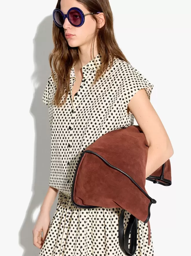 Shirt with printed polka dots 100% cotton