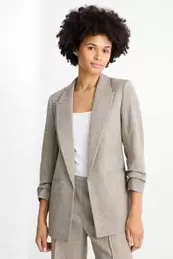 Long blazer - regular fit - patterned - textured
