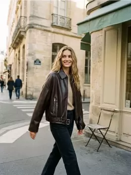 Bomberdzseki műbőr gallérral