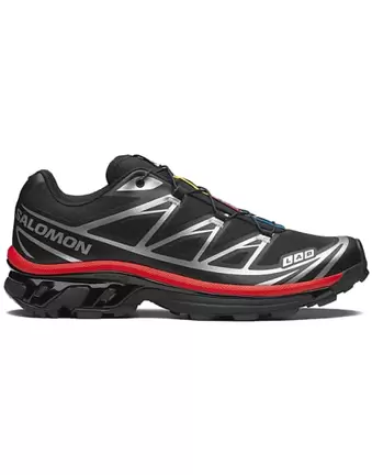 Salomon XT-6 trainers in black and fiery red