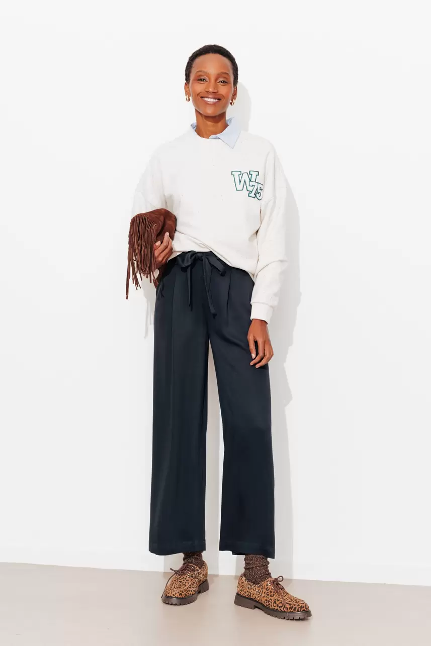 Wide belted trousers