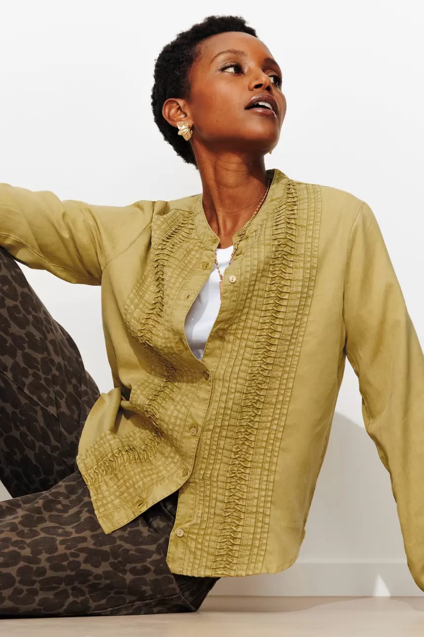 Lyocell pleat shirt