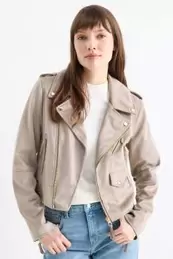 Biker jacket - faux suede