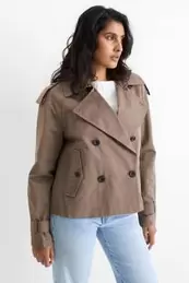 Cropped trench coat