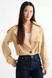 Cropped trench coat