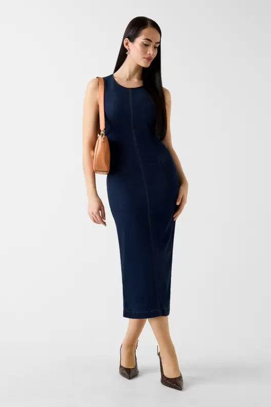 Lyocell blend midi dress