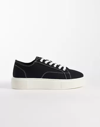 Jack & Jones canvas trainer in black