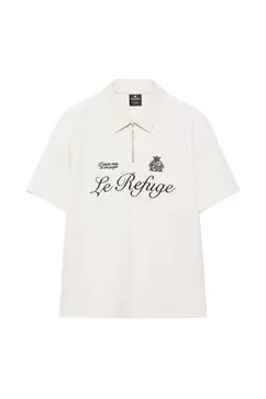 Interlock póló cipzárral és grafikával