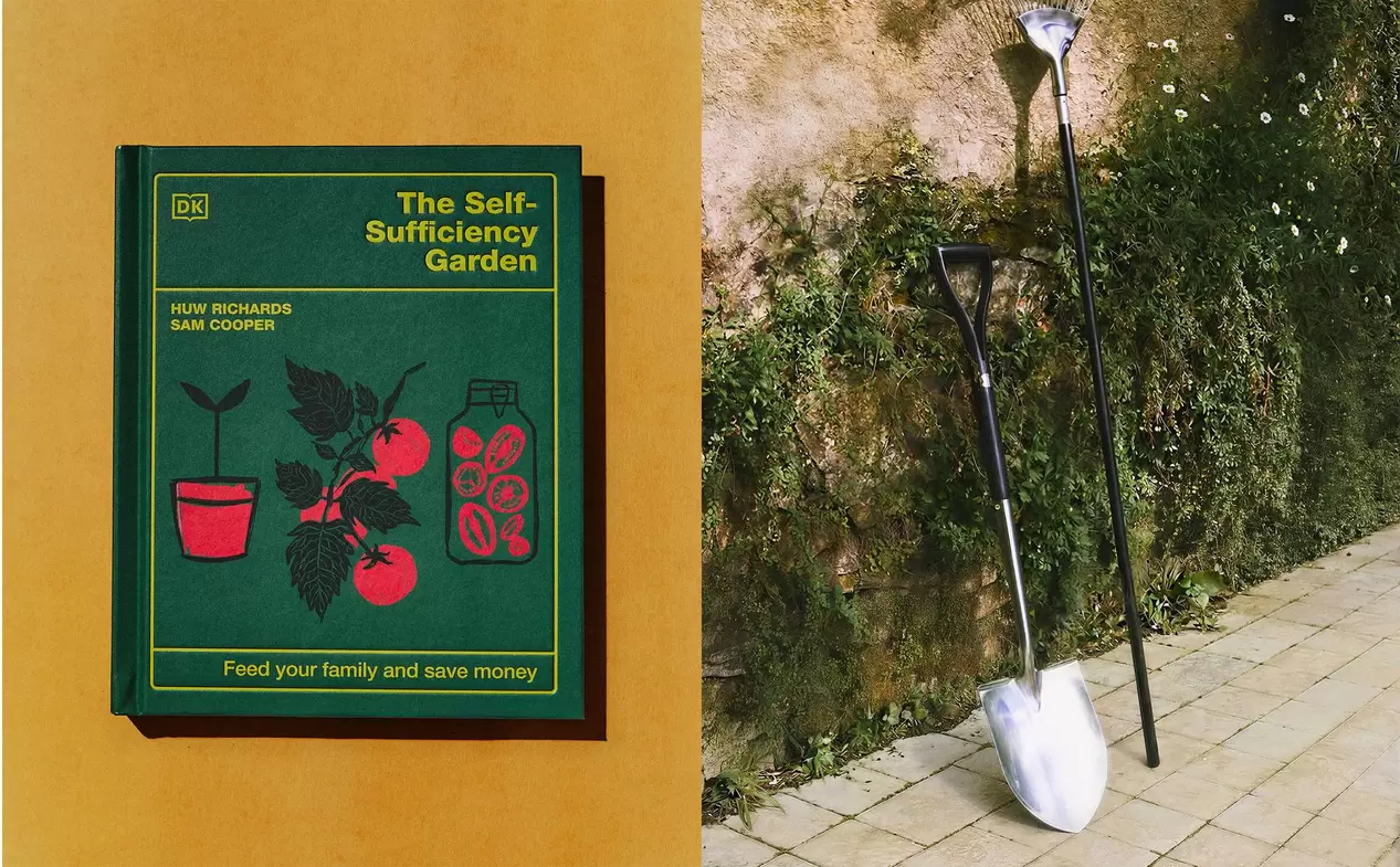 THE SELF SUFFICIENCY GARDEN BOOK AND GARDEN TOOLS