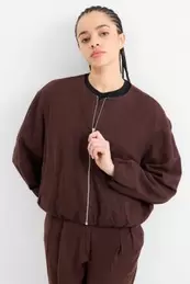 Bomber jacket with linen content