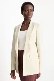 Long blazer - regular fit - linen blend