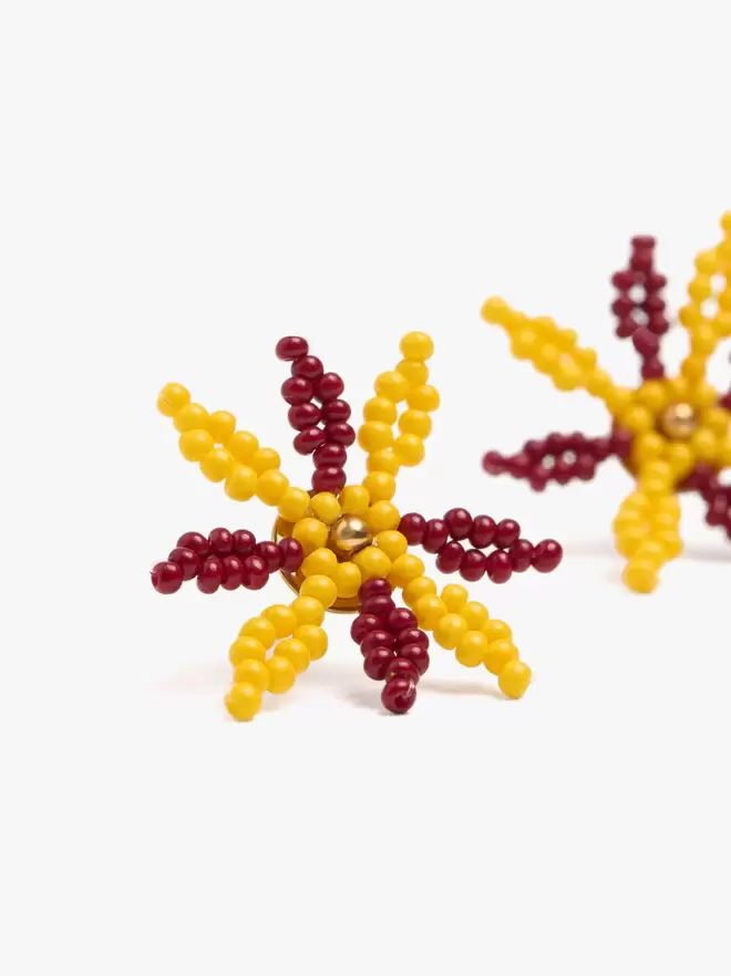 Flower bead earrings