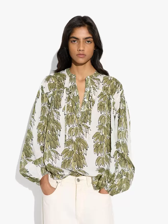 100% cotton printed blouse