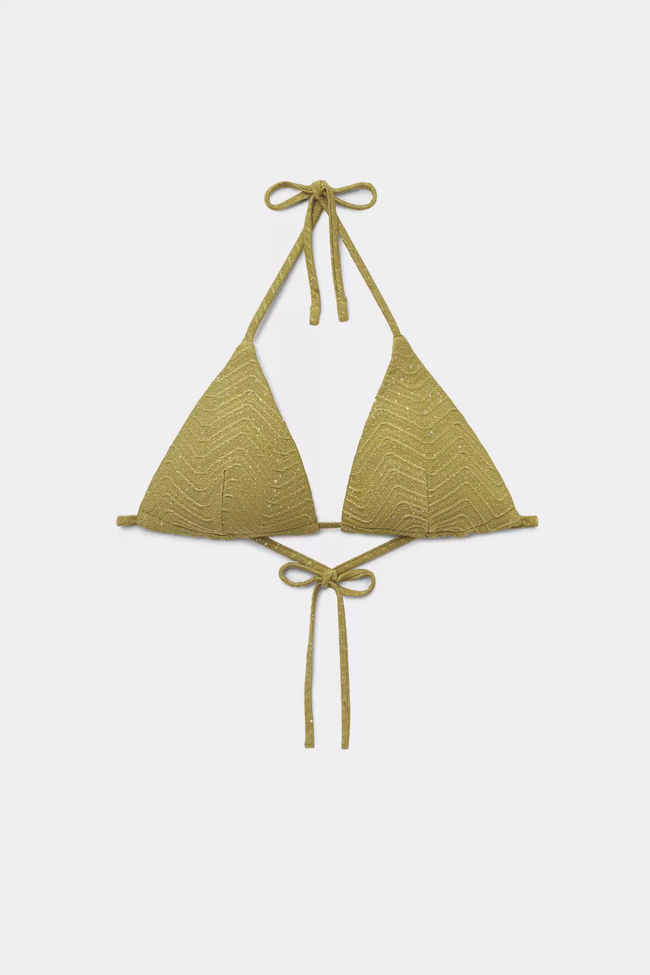Sparkling Touch Olivazöld Háromszög Bikini Felső Vékony Szivacsos Kosárral