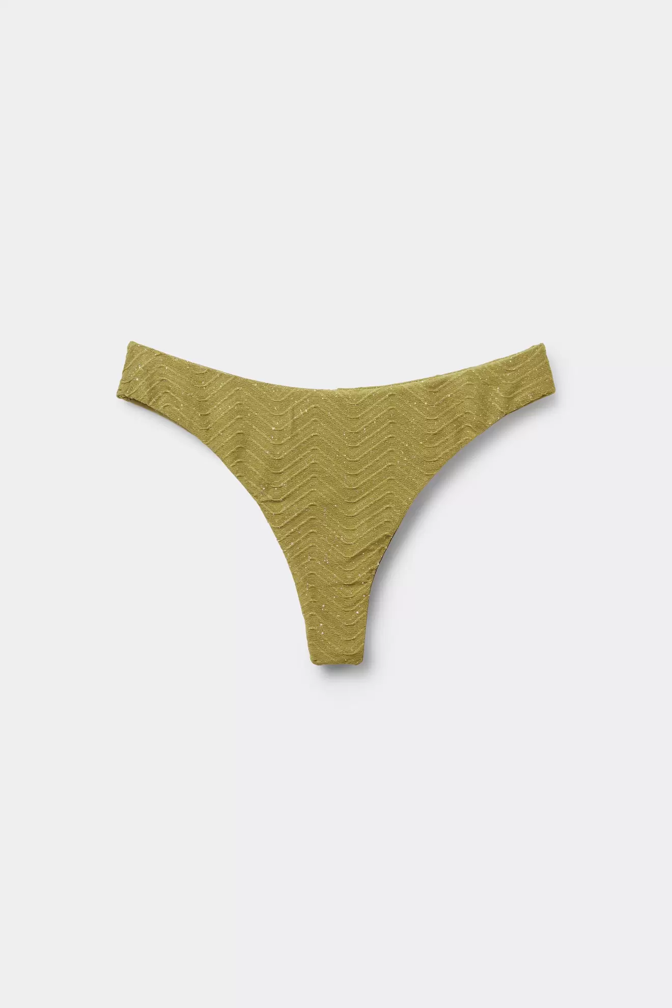 Sparkling Touch Olivazöld Brazil Bikini Alsó Lekerekített Szabással