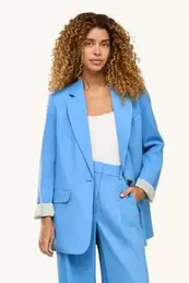 Business blazer with linen content - regular fit