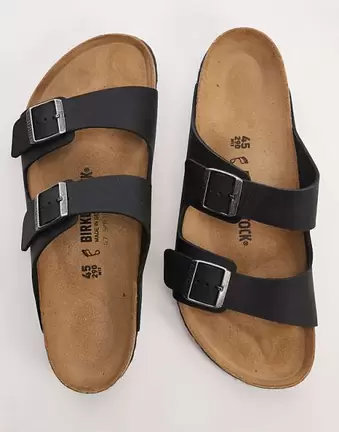 Birkenstock Arizona sandals in black oiled leather