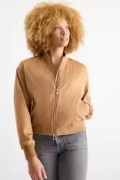 Bomber jacket - faux suede