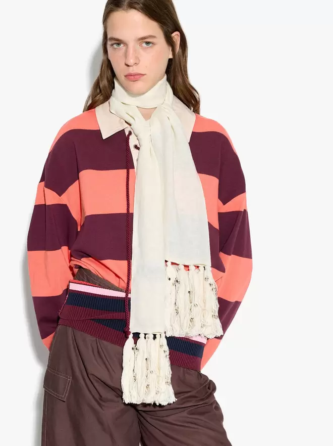 Cotton and linen blend scarf