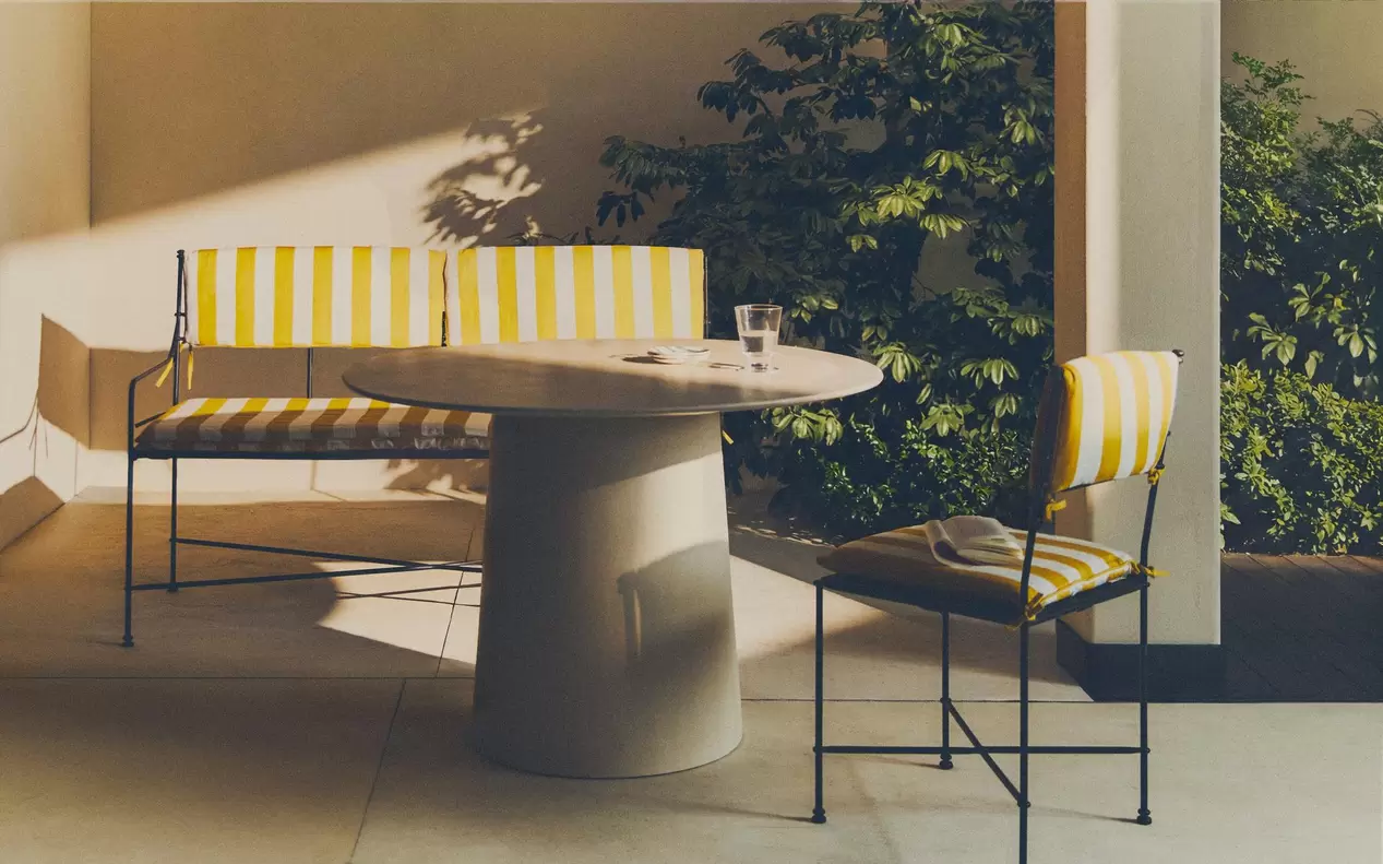 CHAIR, BENCH AND OUTDOOR TABLE
