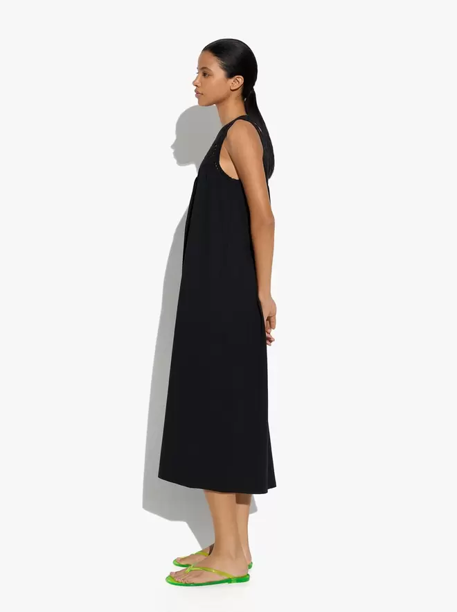 Dress with cotton crochet detail