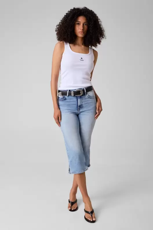 High rise capri jeans