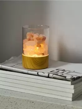 Dekoratív LED lámpa himalájai só utánzattal