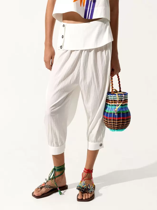 Multicolor basket handbag