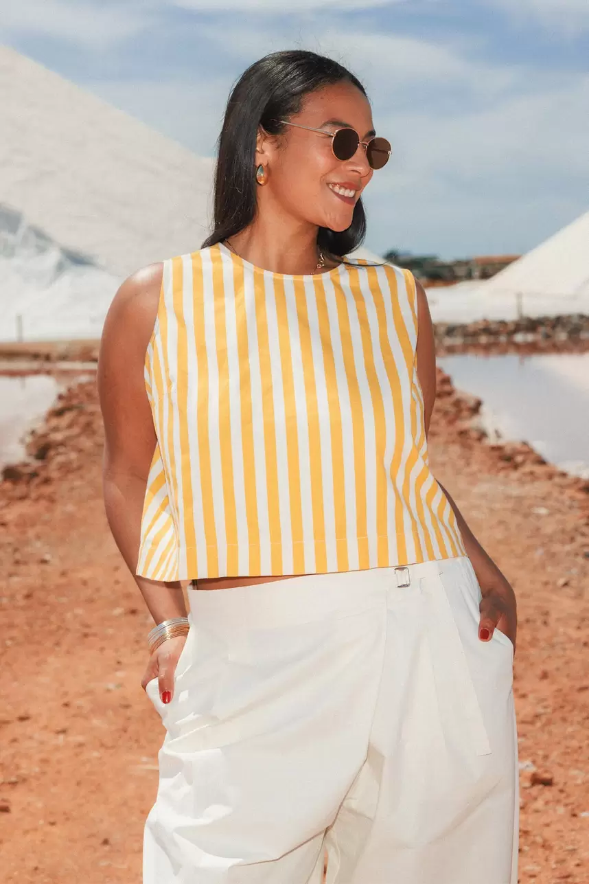 Sleeveless striped top
