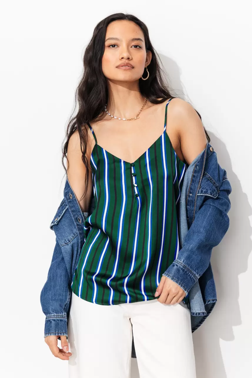 Striped satin top