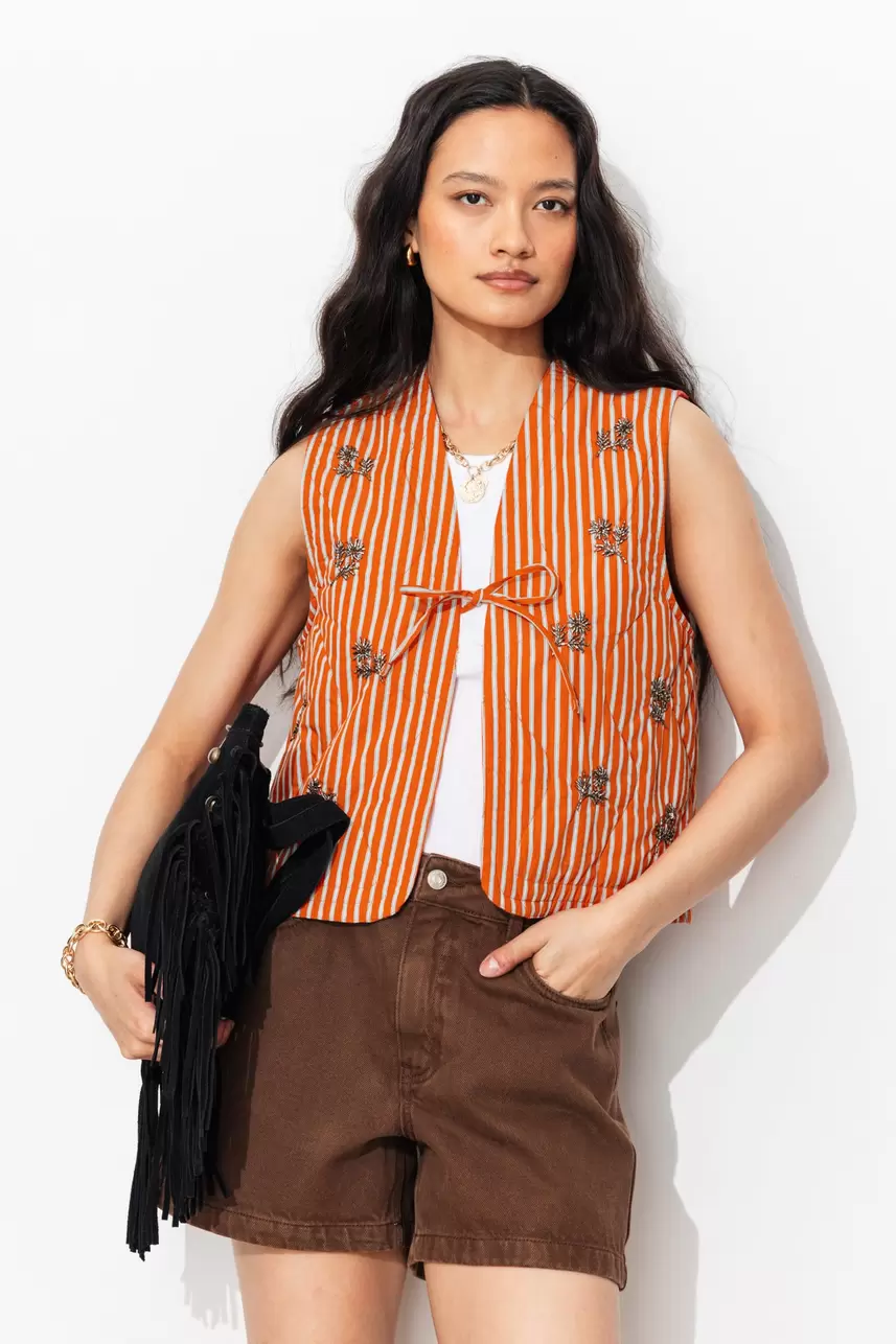 Stripes and beads bolero