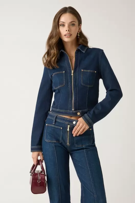 Cropped denim jacket