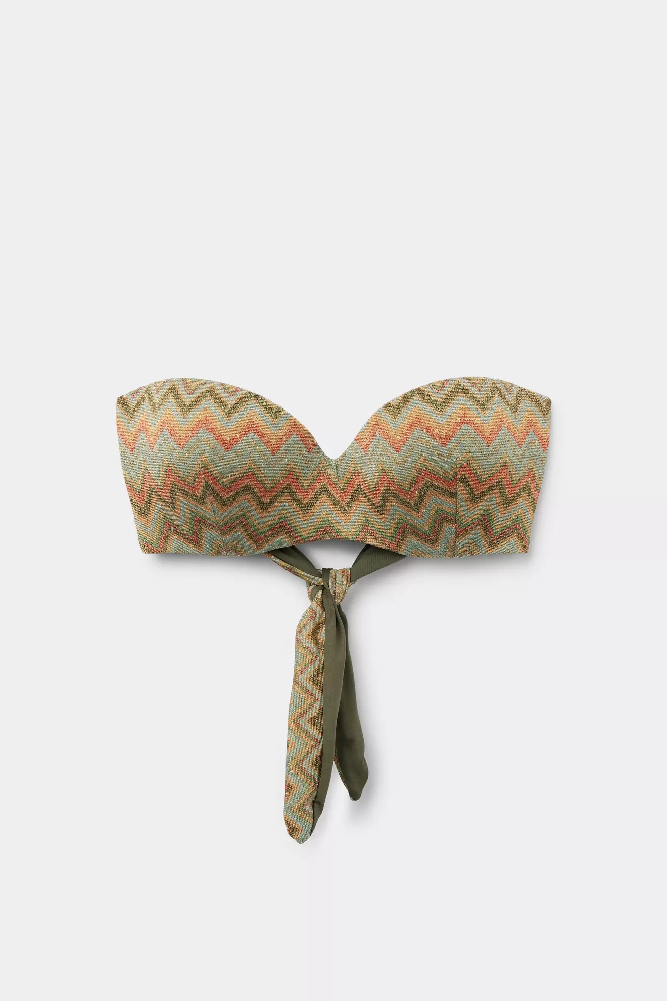 Luxury Chevron Szivacsos Pánt Nélküli Bikini Felső