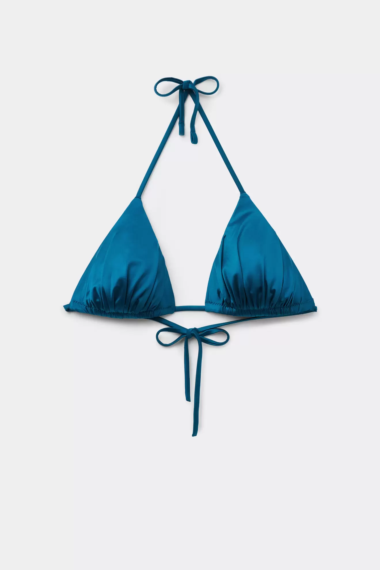 Shiny Glam Kék Háromszög Bikini Felső Vékony Szivacsos Kosárral