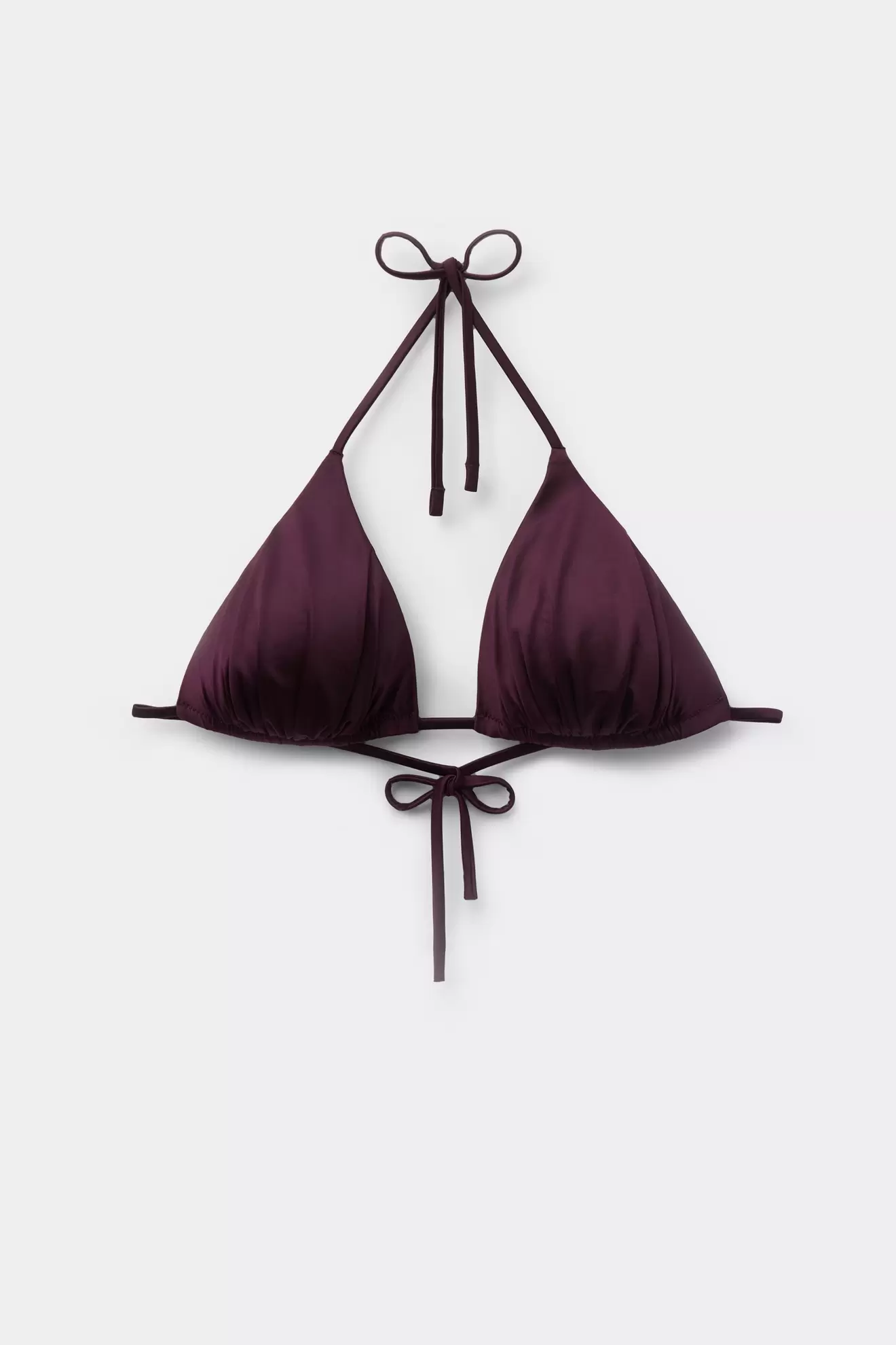 Shiny Glam Bordó Háromszög Bikini Felső Vékony Szivacsos Kosárral