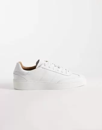 NOAK Made In Portugal retro lace up trainers in white leather