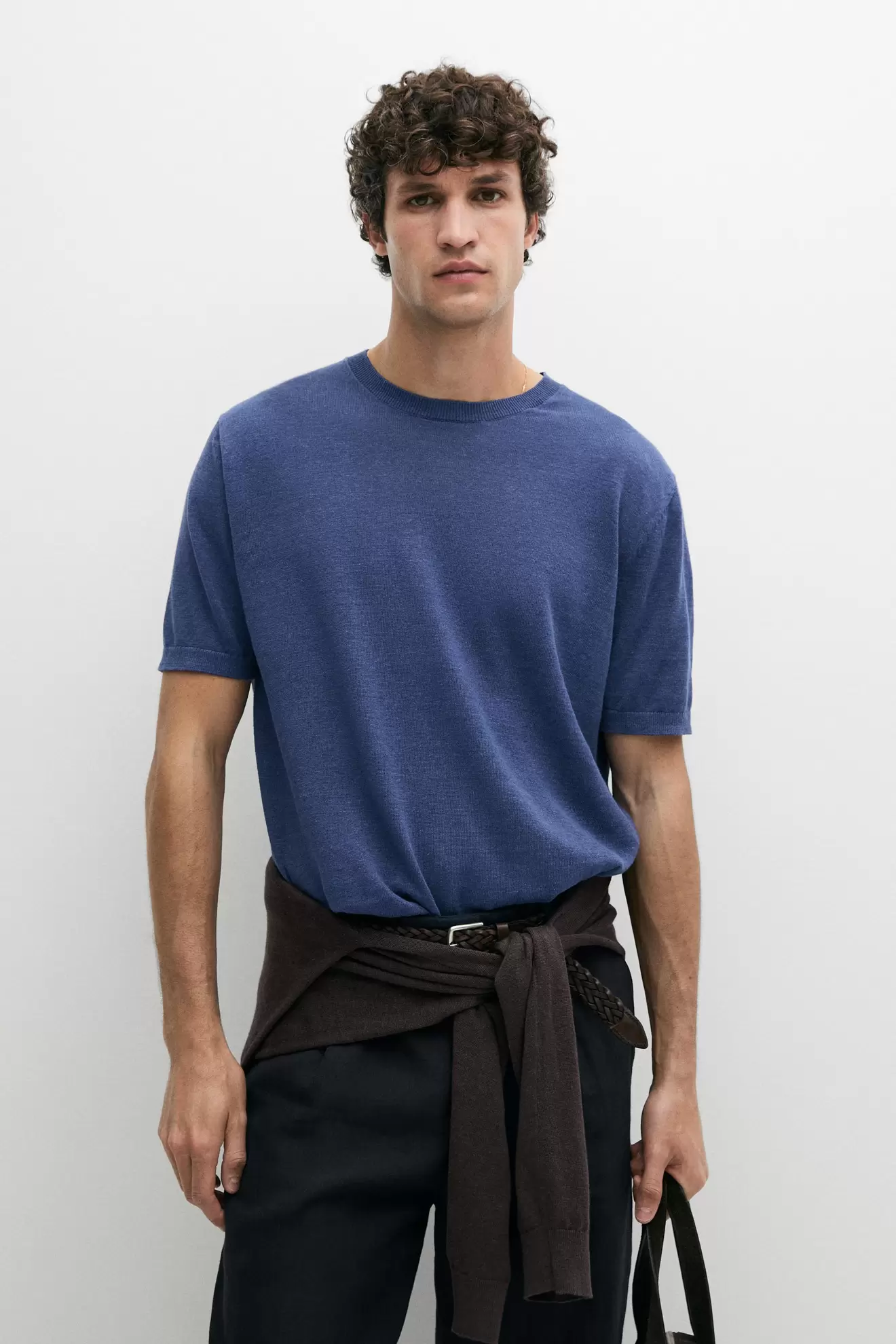 Lightweight 100% linen knit T-shirt