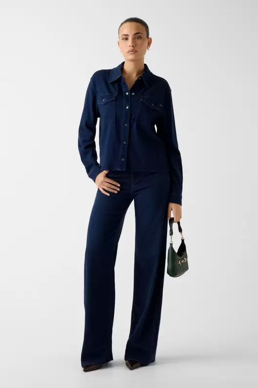 Wide-leg lyocell jeans