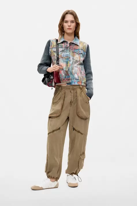 Printed denim jacket