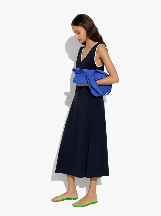 Midi dress with V-neck