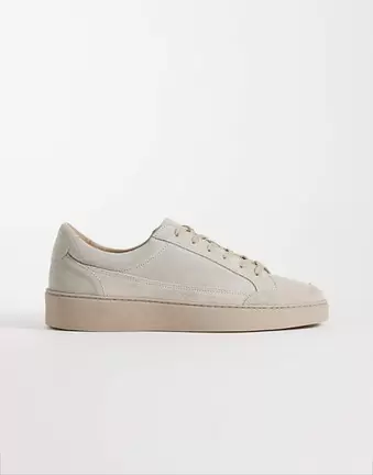 NOAK Made In Portugal panelled lace up trainers in stone suede