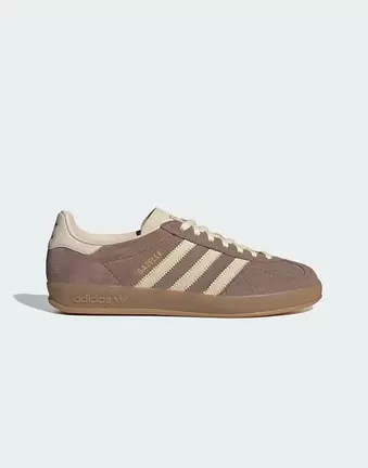 adidas Originals Gazelle indoor trainers in brown and vanilla