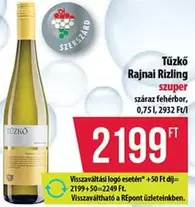 Rajnai Rizling szuper száraz fehérbor