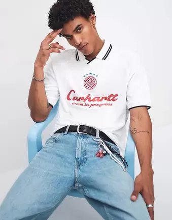 Carhartt WIP terrace football t-shirt in white