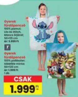 Stitch - Gyerek fürdőponcsó