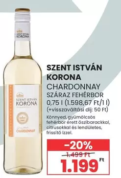 CHARDONNAY SZÁRAZ FEHÉR BOR
