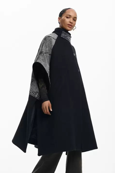 Hybrid denim poncho