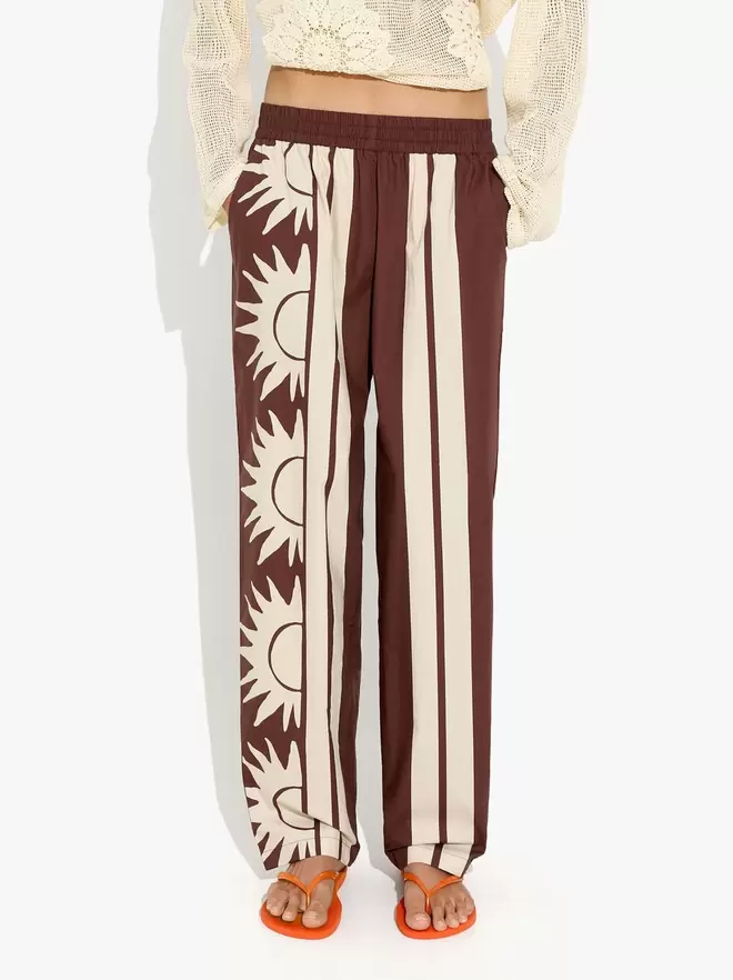 Printed sun trousers 100% cotton