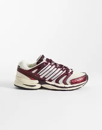 adidas Originals Adistar Control 5 trainers in off white and burgundy
