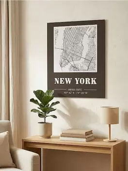 Plakát New York térkép mintával